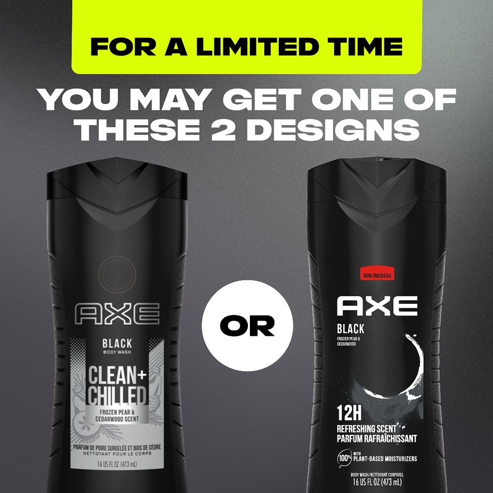 3 AXE Black  Body Wash 12h Refreshing Scent Cleanser